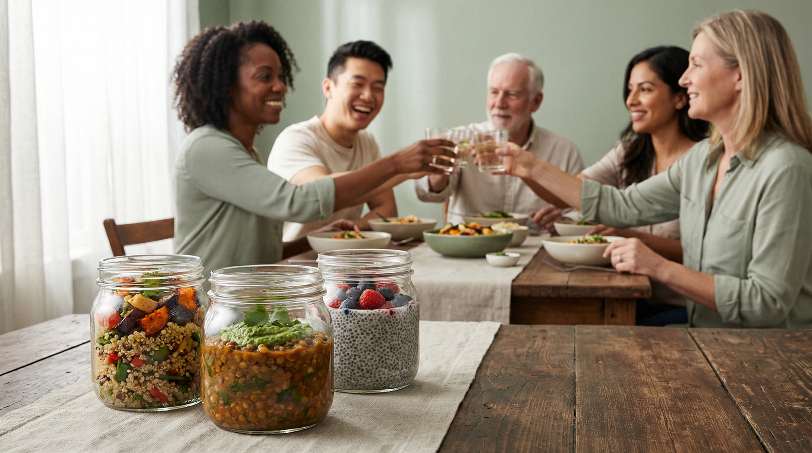 Vegane Genussmomente in Gläsern